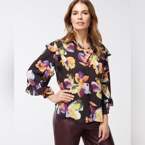 Chico’s Luxe Botanical Chiffon Shirt
